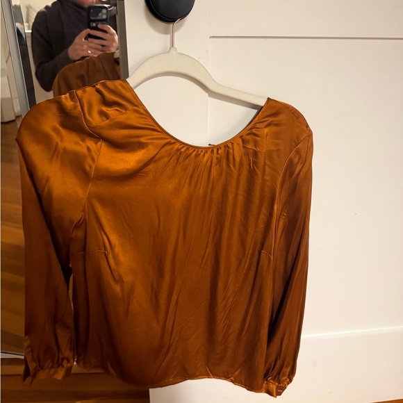 Satin Rust Blouse - Picture 5 of 5